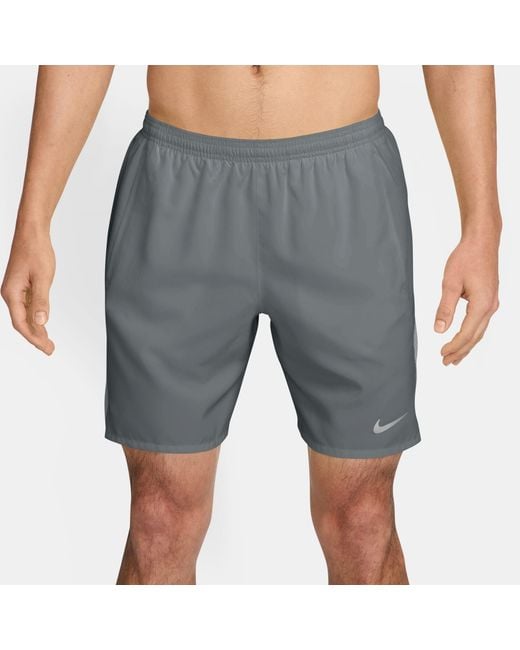 Nike Gray Miler 7 Performance Running Shorts for men