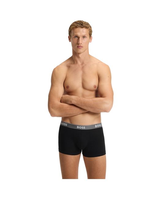 Boss Gray Bodywear 3-Pack Boxer Shorts With Logo Detail for men