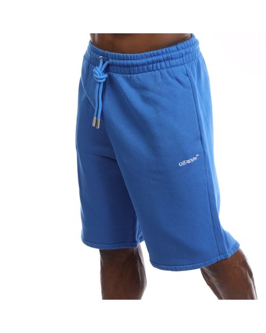 Off-White c/o Virgil Abloh Blue Bandana Arrow Skate Sweat Shorts for men