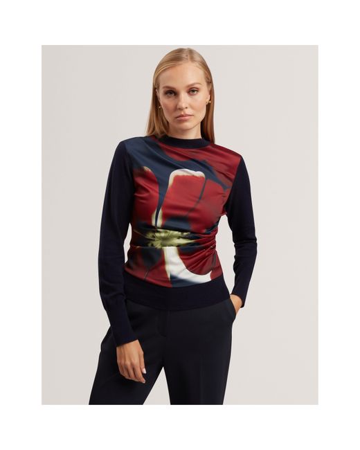 Ted Baker Red Woven Front Top