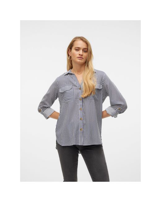 Vero Moda Gray Long-Sleeve Plain Shirt