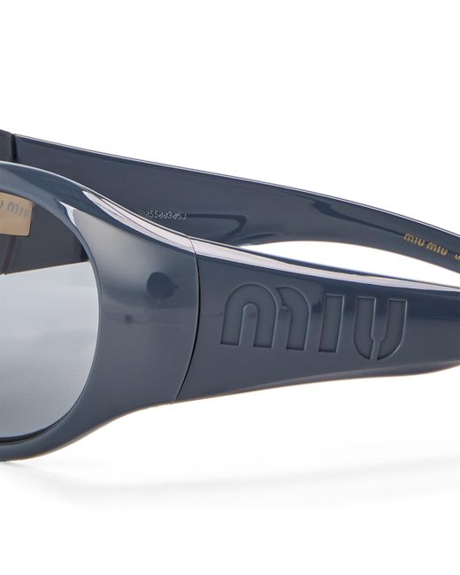 Miu Miu Gray 0Mu B14Su Round Sunglasses