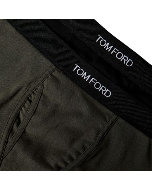 Tom Ford Black Plain Cotton Boxer Briefs, 2-Pack for men