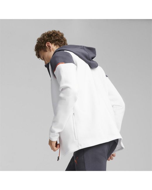 PUMA White Mcfc Casuals Hooded Jkt Hoody for men