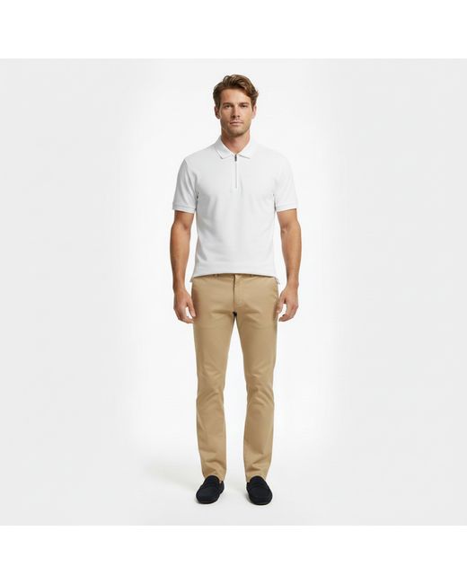 Tommy Hilfiger White Dc Zipped Short Sleeve Polo Shirt for men