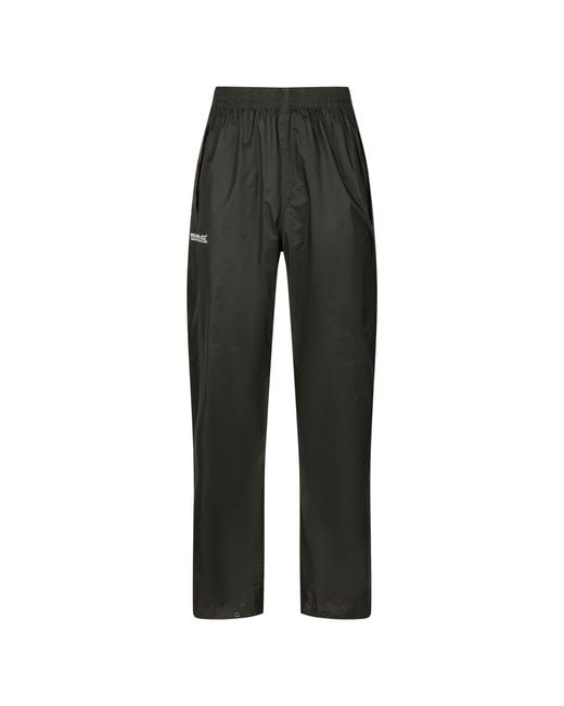 Regatta Black Pack It Waterproof Overtrousers for men
