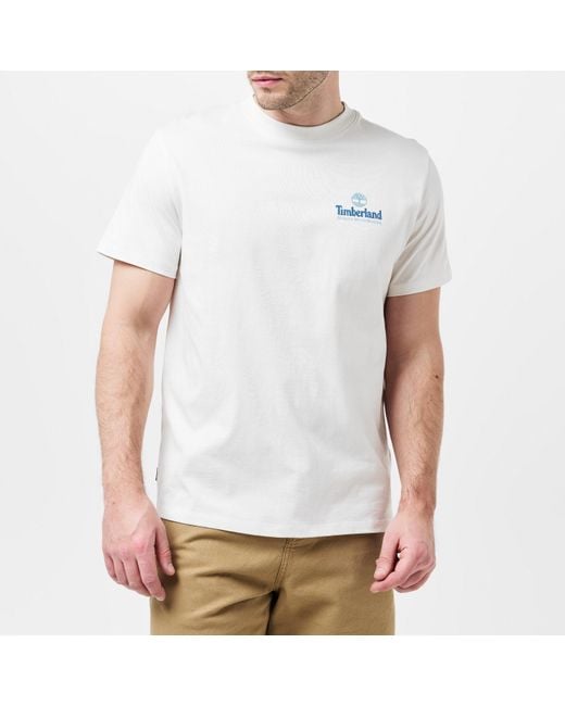Timberland Gray Logo Graphic T-Shirt for men