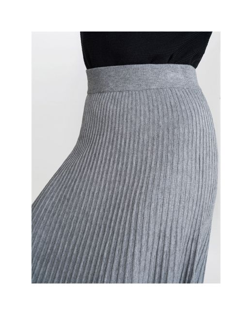 Gina Bacconi Gray Filomena Knitted A-Line Skirt
