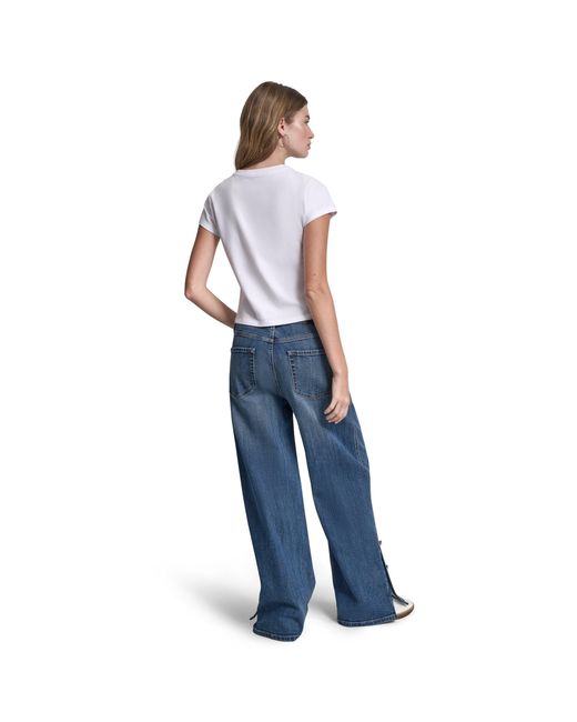 DKNY Blue Jeans Rhinestone Logo Baby Tee
