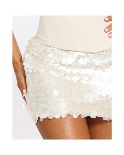Mars the Label White Shimmi Mini Skirt