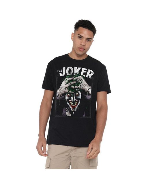 The Batman Black Crazed Joker Cotton T-Shirt for men
