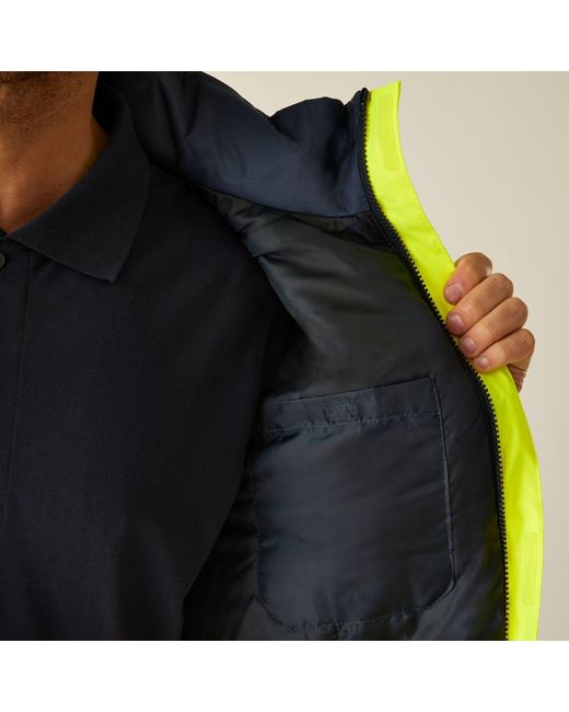 Regatta Green Waterproof Hi-Vis Bomber Jacket for men