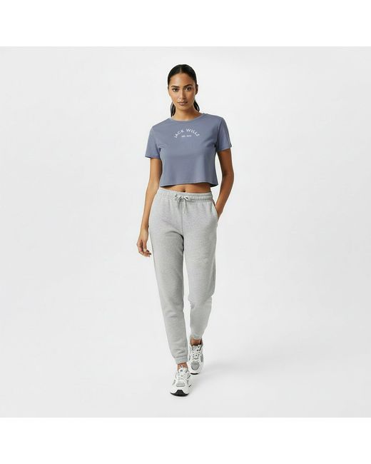 Jack Wills Blue Cropped Baby Tee Ladies