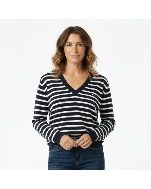 Tommy Hilfiger Blue V-Neck Jumper