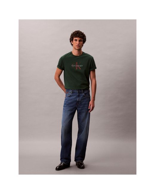 Calvin Klein Green Monogram T-Shirt for men