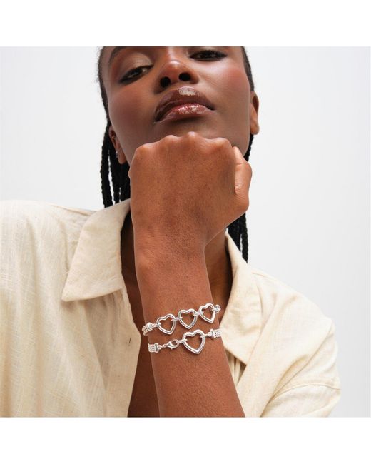 Inicio Metallic Sterling Plated Heart Bracelet