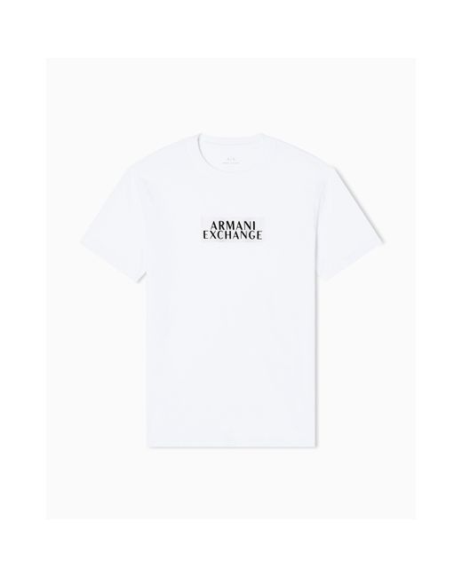 ARMANI EXCHANGE White Regular Fit T-Shirt for men