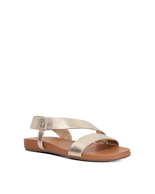 Dune Brown Lucina Flat Sandals