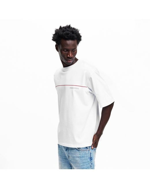 DSquared² White Dsq Line Oversized T-Shirt for men