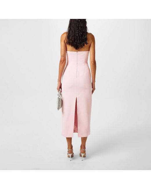 David Koma Pink Crystal Wing Midi Dress