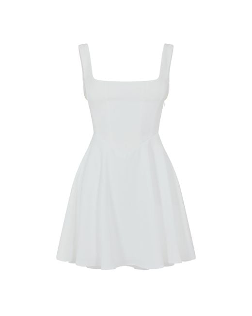 Odd Muse White Square Neck Mini Dress