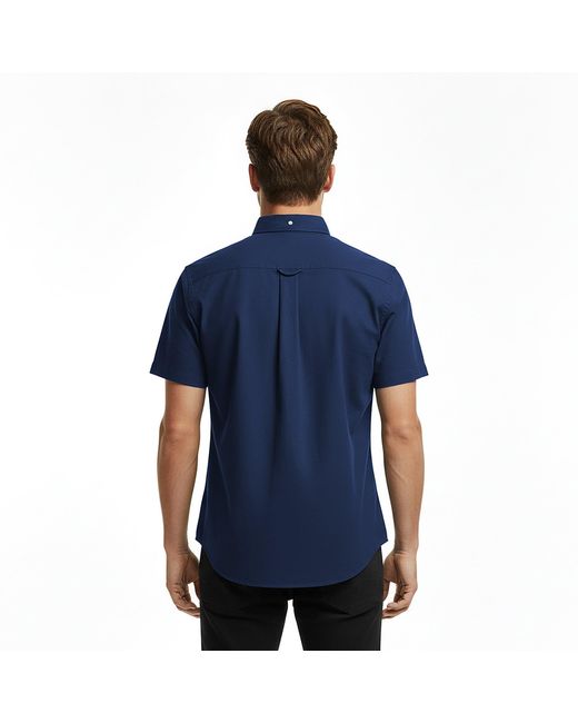 Gant Blue Classic Poplin Short Sleeve Shirt for men