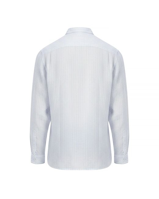 Lacoste White Long Sleeve Patterned Shirt for men