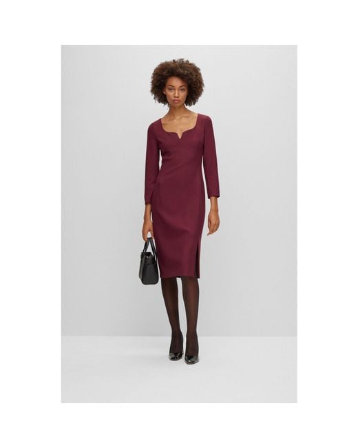 Boss Purple Dihera1 Wrap Dress