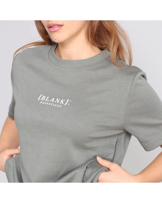 Blank Essentials Gray Blank E Core Puff Print T-Shirt Ladies