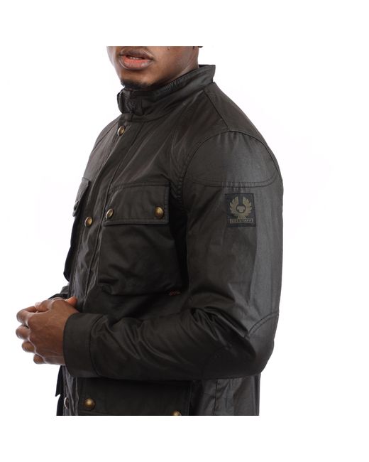 Belstaff Black Waxed Cotton Fieldmaster Jacket for men