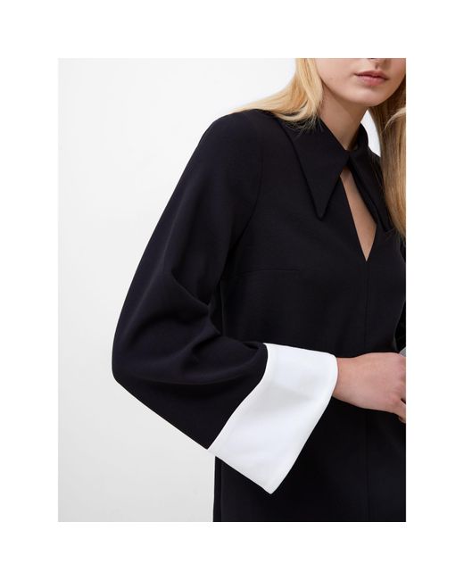 French Connection Blue Whisper Folded Cuff Mini Shift Dress
