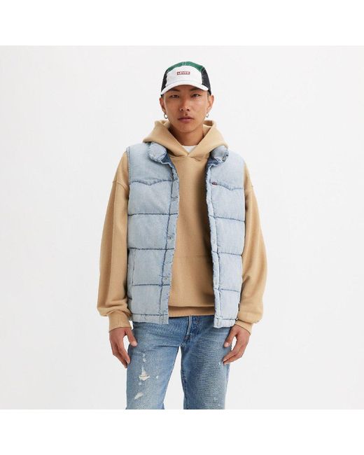 Levi's Blue Western Puff Gilet for men