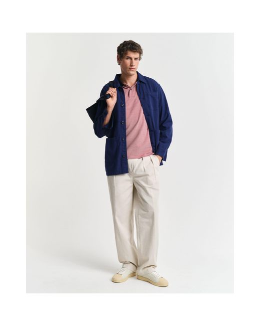 Gant Purple 4-Colour Short Sleeved Oxford Pique Polo Shirt for men