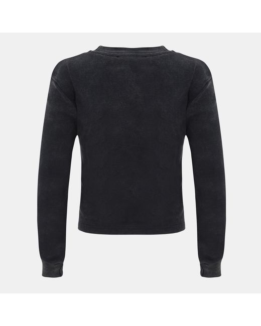 I Saw It First Blue Washed Rib Long Sleeve Top