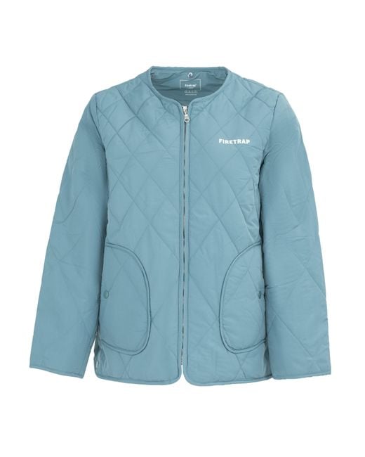 Firetrap Blue Long Sleeve Hip Length Quilted Jacket
