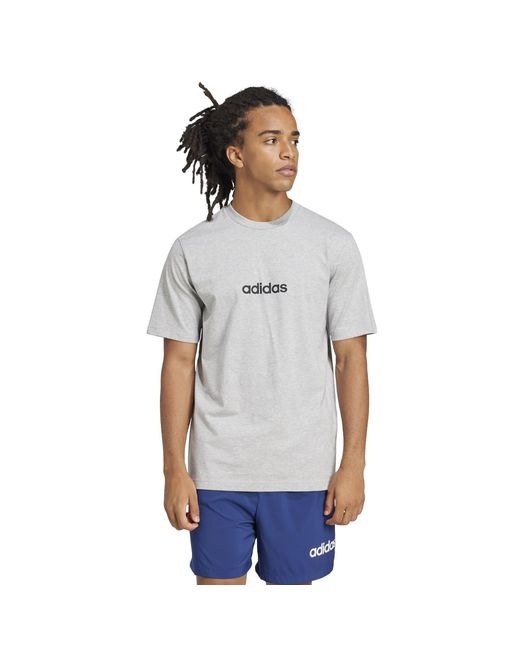 Adidas Gray Essentials Single Jersey Logo T-Shirt for men