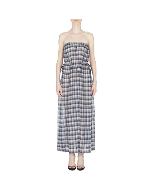 Emporio Armani Multicolor Check Print Maxi Dress
