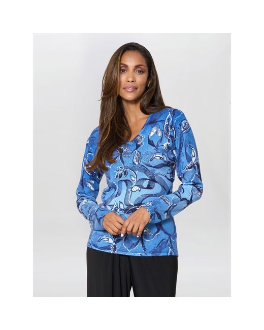 Gina Bacconi Blue Riya Printed Jumper