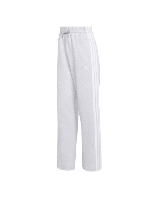 Adidas White Essentials Wide Leg Fleece Pant