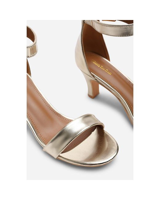 Where's That From Brown Where's Two Strap Mid Block Heels