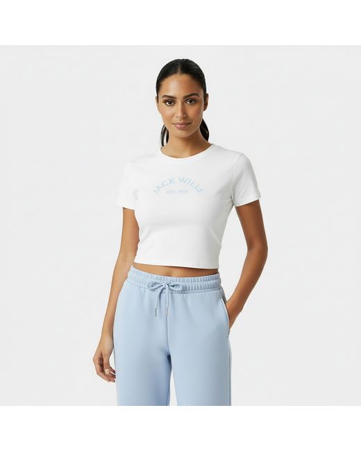 Jack Wills White Cropped Baby Tee Ladies
