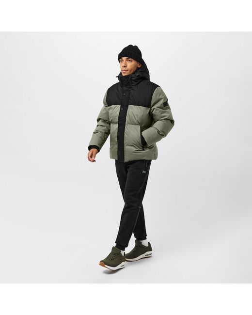 Everlast Green Water Resistant Windproof Hooded Short Puffer Jacket for men