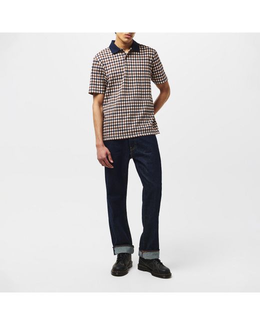 Aquascutum Black Checked Polo for men