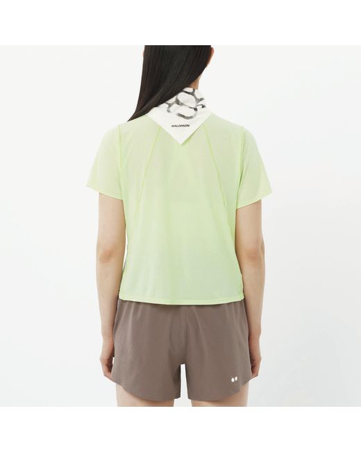 Salomon Yellow Shakeout Air Cropped Running Tee