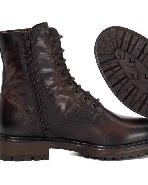 Dune Brown Patley Flat Ankle Boots