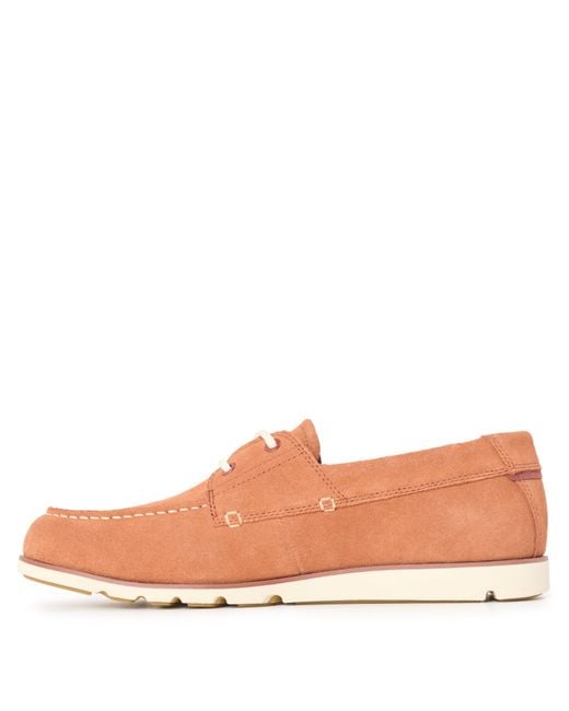 Timberland Brown Grafton Bay Lace Up Dark Boat Shoes for men