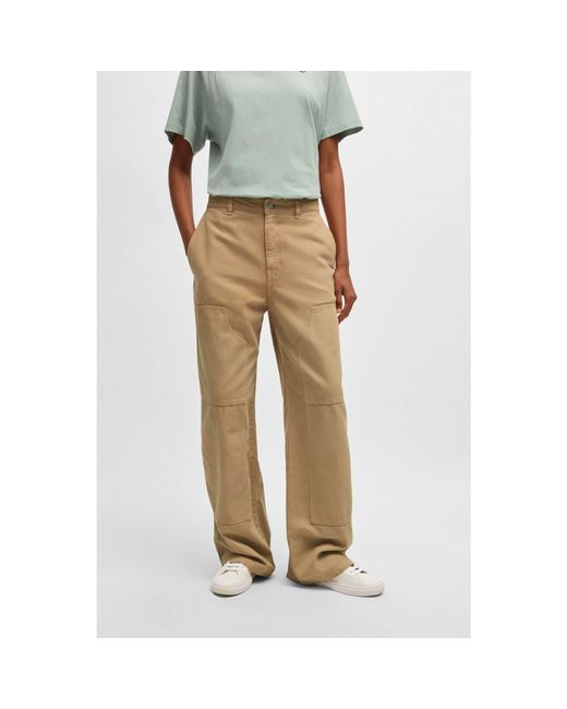 HUGO White Hacarpe Straight Leg Trouser