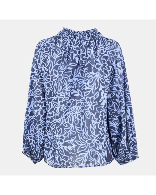 French Connection Blue Anna Long Sleeve Blouse