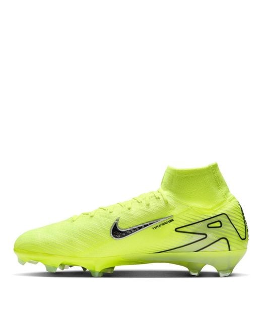 Nike Yellow Mercurial Superfly 10 Elite Firm Ground Boots for men