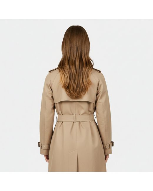 Jack Wills Natural Jw Maxi Trench Water Resistant Cotton Long Sleeve Short Puffer Jacket